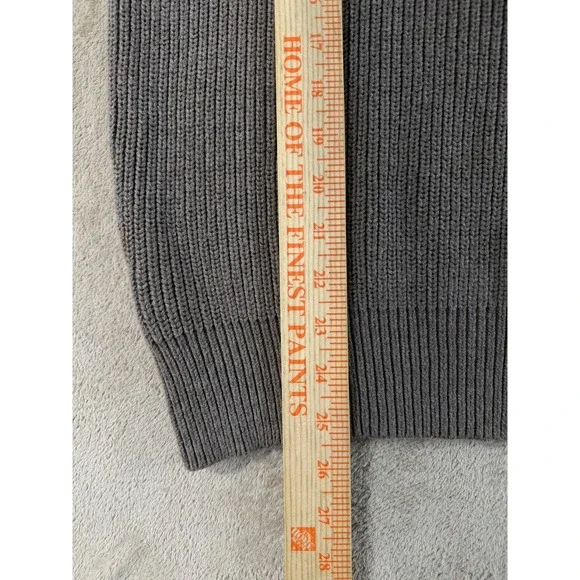 J.Crew Woodsman Ribbed Knit Sweater Men M Leather Shoulder Patches Brown EUC - Picture 9 of 10